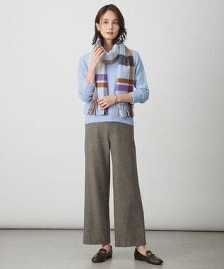 J.PRESS LADIES カシミヤチェック マフラー サックス系