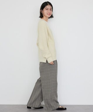 AMERICAN HOLIC バイパチラメ入りＶネック片畦ニットカーディガ Ivory