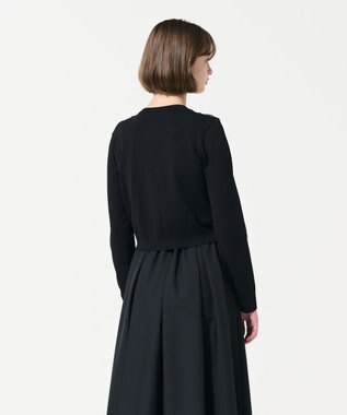 GRACE CONTINENTAL サテンコードニットカーディガン バイカラー