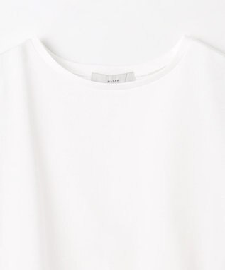 ANY 【洗濯機可/UVケア/アンチピリング】布帛ねじり袖コンビプルオーバー ホワイト×ストライプ