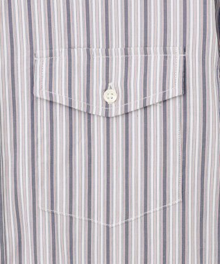 J.PRESS MEN オーガニックコットン ダブルチューブマルチストライプ シャツ ブルー系1