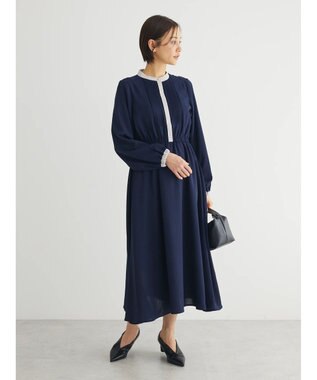 Green Parks ・ＥＬＥＮＣＡＲＥ　ＤＵＥ　バイカラーピンタックワンピ Navy