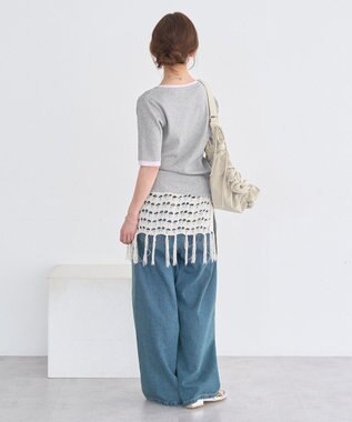 earth music&ecology レイヤードライクバイカラープルオーバー Gray