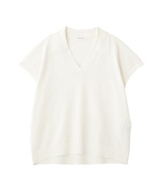 AMERICAN HOLIC フレンチスリーブスキッパールーズニットプルオーバー Off White