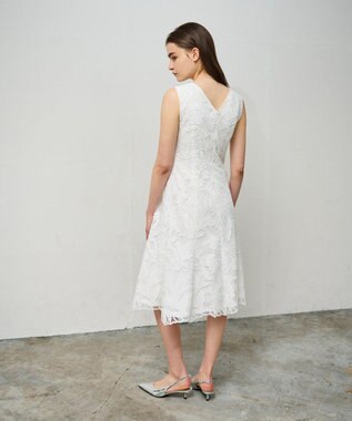 GRACE CONTINENTAL ケミカルリーフドレス ホワイト