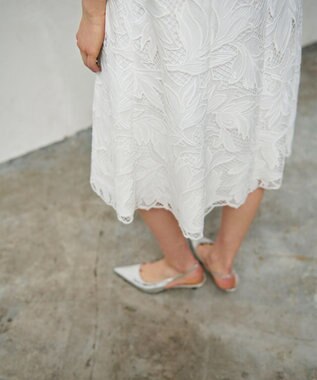 GRACE CONTINENTAL ケミカルリーフドレス ホワイト