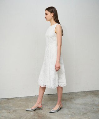 GRACE CONTINENTAL ケミカルリーフドレス ホワイト