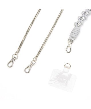 UNBILLION ペルケ perche / ドット型押し・ジャバラチャームウォレットショルダー シルバー