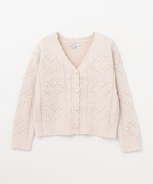 ANY KIDS ハート ニット カーディガン エクリュ