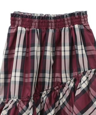 Green Parks ・ＳＵＧＡＲＳＰＯＯＮチェックドロストティアードスカー Bordeaux