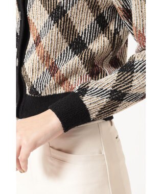 DAKS ビッグチェック ジャカード クルーネックカーディガン ハウスチェック