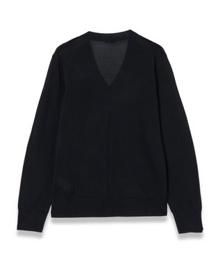 JOSEPH 【洗える】スーパーファインコットンシルク　Vネックニット Black