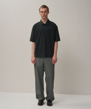 ATON AGING FRESCA PLATE | ルーズフィットポロシャツ - UNISEX CHARCOAL GRAY