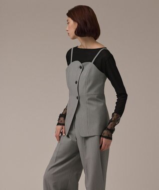 GRACE CONTINENTAL フロントウェーブキャミ グレー