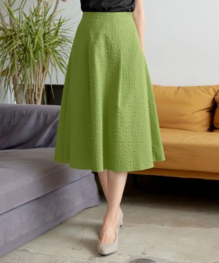 【洗える】ふくれジャガードタックフレアスカート