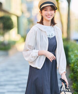 ANY SIS 【接触冷感】シアー パーカー アイボリー