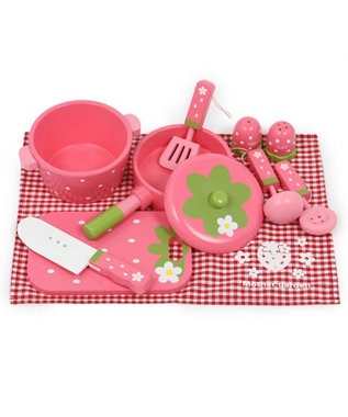Mother garden  マザーガーデン 野いちごままごと キッチンツールセット《粒々いちご柄 》 粒々いちご柄