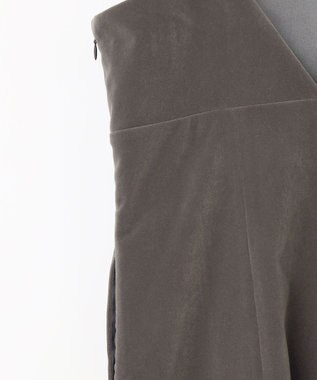 Feroux 【2WAY】パールストラップベロア ジャンスカ ライトグレー系