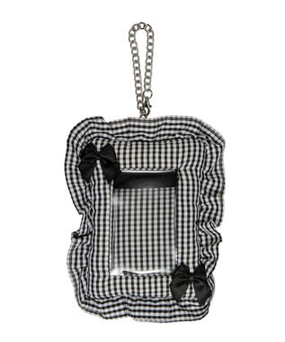 WEGO 【痛バ＆推し活グッズ】ギンガムフリルリボンカードホルダーキーホルダー