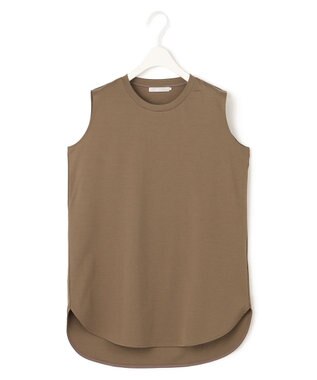 ICB L 【接触冷感・洗える】コンパクトスムース ノースリーブTシャツ ブラウン系