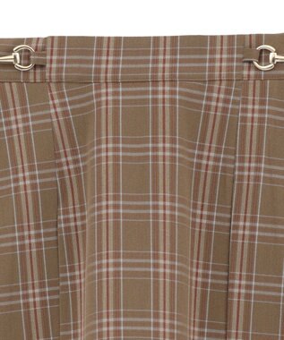 earth music&ecology 【セットアップ可】ビット付きミニスカート Check Brown