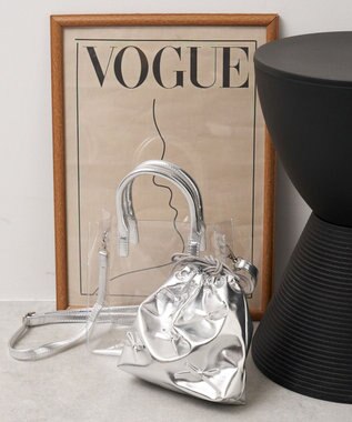 WEGO 巾着付きクリアショルダー シルバー