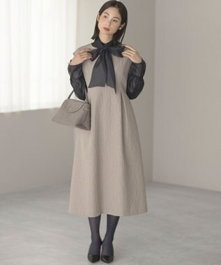 組曲 スエードライク トップハンドルバッグ チャコールグレー系