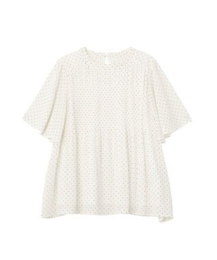 Green Parks マジョリカプリーツショートスリーブブラウス Dot