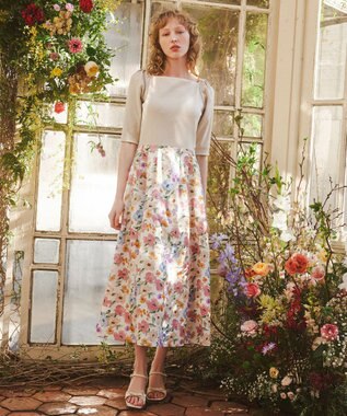 TOCCA 【ヨンア×大人百花×TOCCAコラボ】【洗える】BOTANICAL GARDEN PARTY ドレス ベージュ×オフ