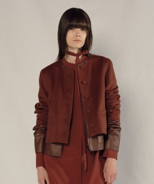 JOSEPH ライトダブルフェイス　ショート丈ジャケット Mahogany