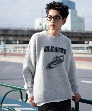 WEGO 【ユニセックス着用ITEM/MLサイズ展開】シャギーグラフィックプルオーバー グレー