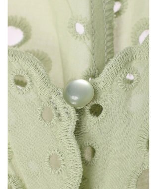 earth music&ecology コットンレースＶネックブラウス Off White