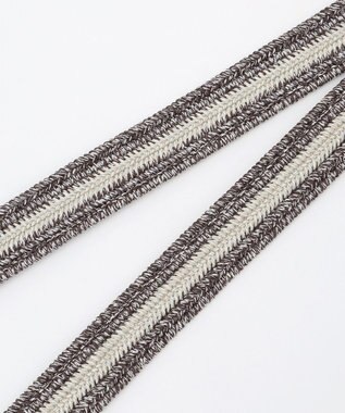 JOSEPH ABBOUD 【イタリア素材・ストレッチ・日本製】メランジメッシュストレッチバイカラー ベルト ダークブラウン系