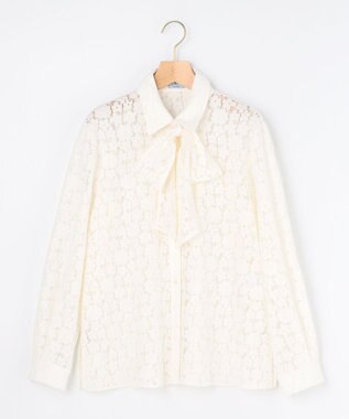 組曲 S 【先行予約・WEB限定】フラワーラッセルレースシャツライク ブラウス