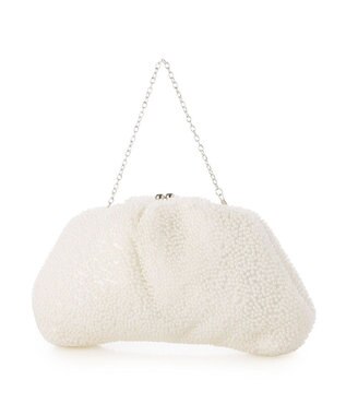 UNBILLION カシュカシュ cachecache / パール調ビーズ口金バッグ ホワイト