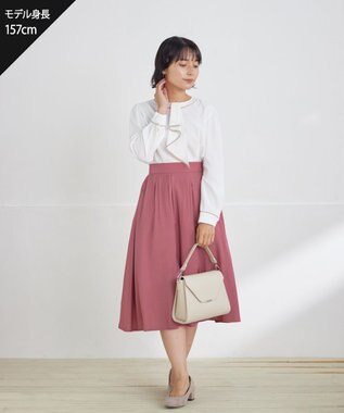 Tiaclasse L パニエ付きフレアスカート ピンク