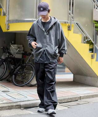 WEGO 【ユニセックス着用ITEM/MLサイズ展開】バルーンBIGダブルZIPパーカー ブラックその他