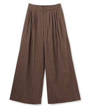 uncrave ブロードクロス ワイドパンツ ブラウンストライプ