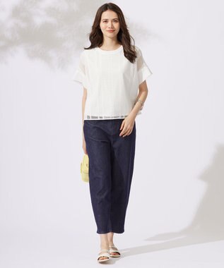 自由区 L 【洗える】レースエッジ Tシャツ&タンクトップセット トップス オフ