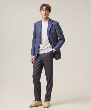 J.PRESS MEN 【ストレッチ / 洗える】トリートメントウールシェードブルーチェック スラックス グレー系4