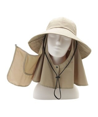 MOONBAT 【遮光100％/UVカット100％】フワクール (Fuwacool)  日差しを完全遮断バッククロスハット　遮光100　UV100 ベージュ