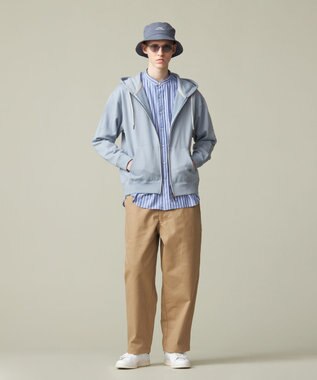 J.PRESS YORK STREET 【UNISEX】裏毛フルジップパーカー ブルー系