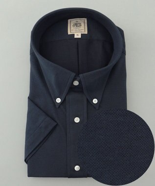 J.PRESS MEN 【KING SIZE】【夏に嬉しい高機能】カノコインレイパッチポケット シャツ/B.D ネイビー系