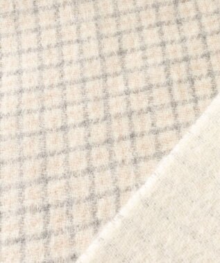 AURORA WEB限定 ウール リバーシブル プチマフラー ホワイトチェック×ホワイト