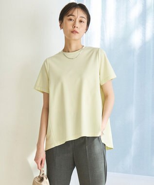 UNFILO L BEAUTY FORM-T バックフレアTシャツ ライム