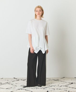GRACE CONTINENTAL ペプラムカットトップ ホワイト