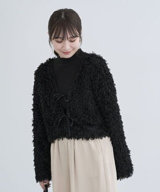 Green Parks ・ＳＵＧＡＲＳＰＯＯＮ　２ｗａｙフェザーカーディガン Black