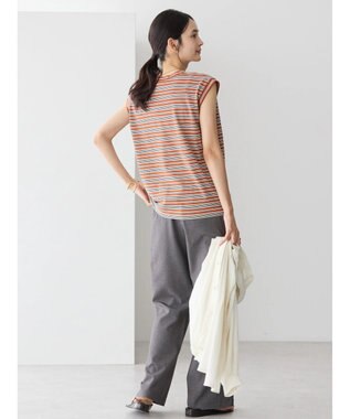 AMERICAN HOLIC マルチボーダーノースリーブカットプルオーバー Terracotta