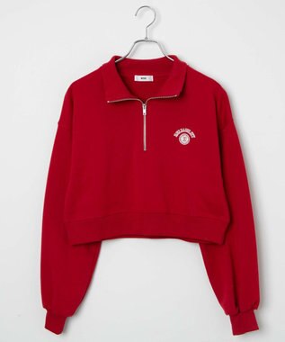 WEGO ハーフジップショートスウェット レッド