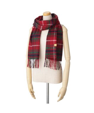 MOONBAT WEB限定【洗える】ミエル (miel) カシミヤ100％ チェックマフラー レッド